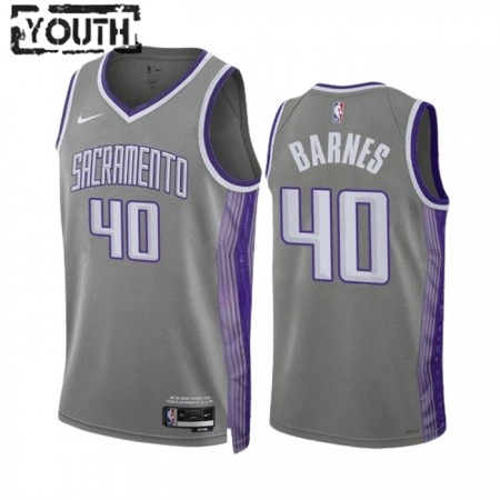 Maillot Basket Enfant Sacramento Kings Harrison Barnes 40 2022-23 Nike City Edition Gris Swingman